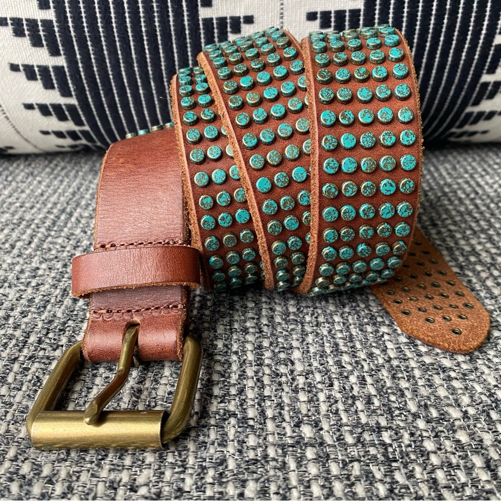 Eden Studded Bohemian Leather Belt by Amsterdam Heritage.
